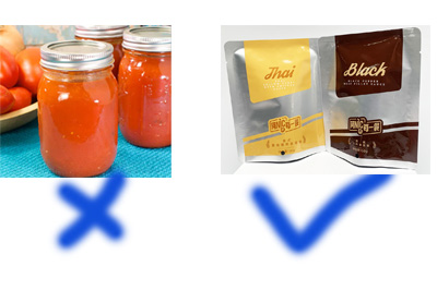 1.mason jar vs retort pouches