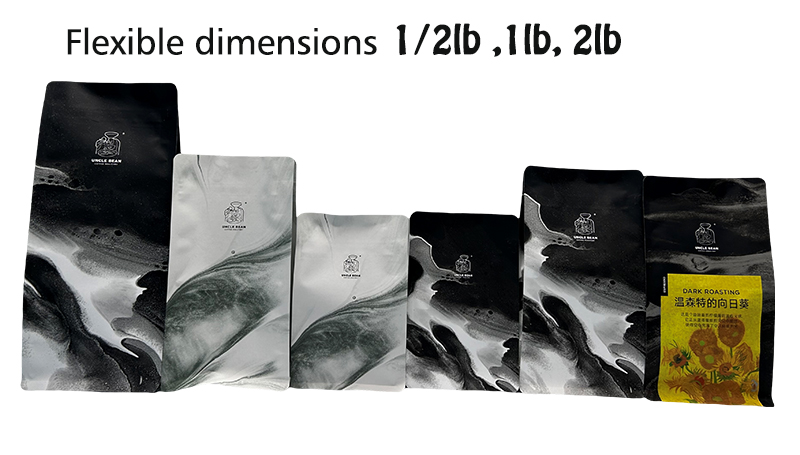 6.dimensions ສໍາລັບ pouches ກາເຟ