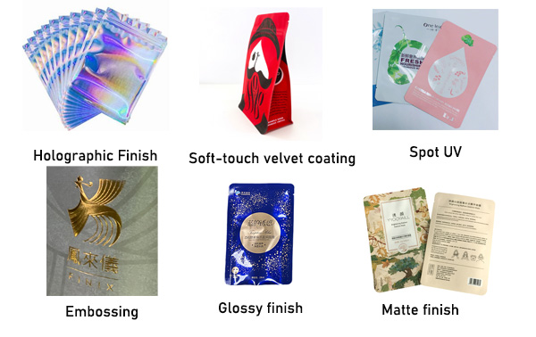 1.finishing options of CBD packaging bgas