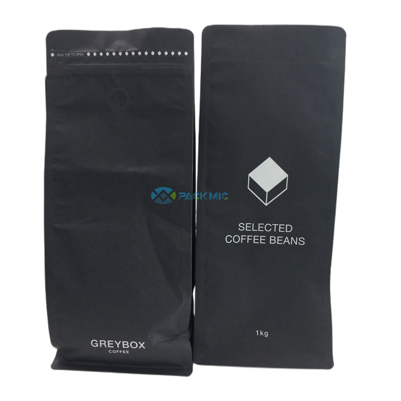 Embalatge de cafè de bossa de fons pla de paper kraft de 7,1 kg